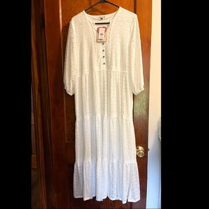 NWT L white dress originally from Cracker Barrel - bridal shower - wedding bride